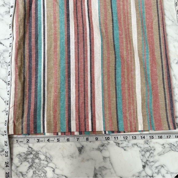 Lane Bryant Striped Tie-Front Wide Leg Crop Jumpsuit Cotton Linen 18 Petite - Picture 10 of 14